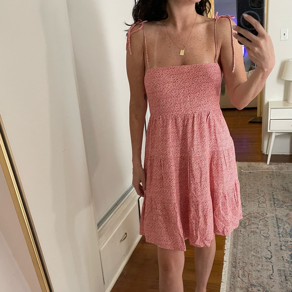 Abercrombie Tie-Strap Tiered Mini Dress